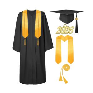 2026 성인 졸업 의상 학사 학위 가운 학술 유니폼 남녀 졸업 사진 촬영 공연 로브 모자 세트