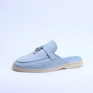 로고 없음-여성을위한 럭셔리 디자이너 술 스웨이드 가죽 로퍼 2025 슬립 온 슬리퍼 플랫 슈즈 작업 운동화 고품질