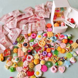 5/30/60pcs 미니 시뮬레이션 슈퍼마켓 스낵 블라인드 가방 귀여운 어린이 파티 주방 액세서리 블라인드 박스 장난감 무작위로 보낸