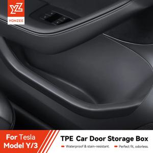 YZ 테슬라 모델 Y 주니퍼 모델 3 하이랜드 도어 측면 수납 박스 전면 및 후면 인테리어 수납 수정 액세서리용
