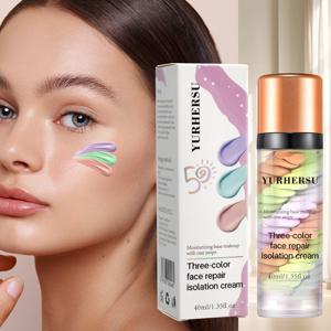 세 가지 색상의 프레스 릴리스 크림 컨실러 아이솔레이트 메이크업 페이셜 베이스 브라이트닝 크림