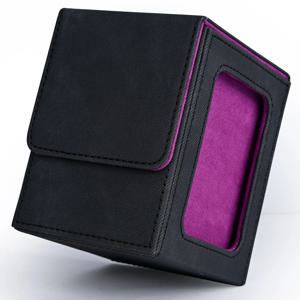 디스플레이 창이 있는 카드 덱 박스, 트레이딩 카드 보관 케이스, 120개 이상의 싱글 슬리브 카드 수납 가능, TCG용 PU 가죽 데님 카드 박스