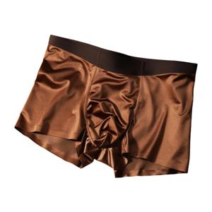 1pc Mens Seamless Boxershorts 통기성 가랑이 팬티 아이스 실크 복서 반바지 편안한 새틴 남성 속옷 팬티