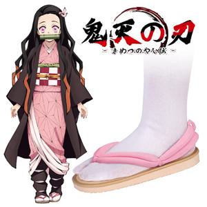 1 쌍 애니메이션 코스프레 신발 Tanjirou Nezuko Zenitsu Giyuu Shinobu Kyoujurou Muichirou Mitsuri 샌들 Geta Clogs Flip Flops