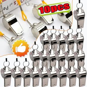 10/1pcs 휘파람 팀 스포츠 시끄러운 로프 강한 스테인레스 스틸 휘파람 전문 휴대용 심판 고품질 휘파람 훈련