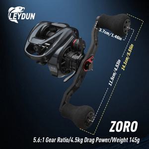 LEYDUN ZORO Baitcasting 낚시 릴 145g 초경량 알루미늄 합금 바디 10 + 1BB 5.6:1 4.5KG 바닷물 롱 핸들 BFS 릴