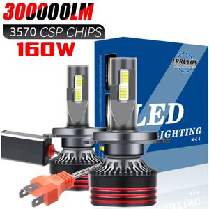 에러슨 160W 300000LM H4 LED H7 H11 자동차 헤드라이트 전구 고출력 CSP H1 H3 9005 9006 9012 HIR2 터보 램프 6000K 자동차 조명 12V