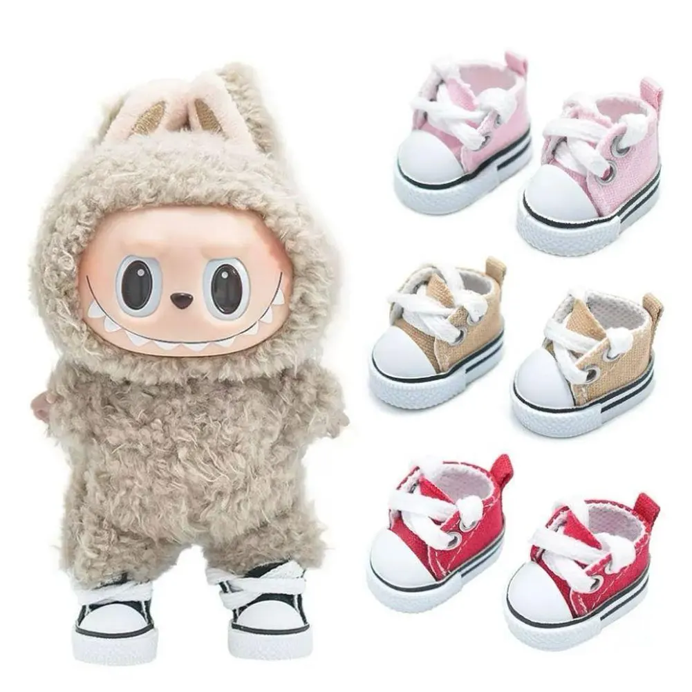 LABUBU 가죽 신발 17cm 면 인형 신발 부츠 장난감 캐주얼 스포츠 신발 인형 액세서리 DIY 인형 장난감