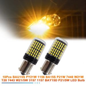 10개 BAU15S PY21W 1156 BA15S P21W 7440 W21W T20 7443 W21/5W 3157 1157 BAY15D P21/5W LED 전구 자동차 라이트 2800LM 6000K 백색 12V