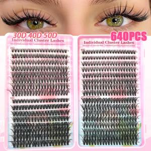 속눈썹 연장 키트, D컬 개별 속눈썹 키트 (애플리케이터 포함), D컬 9-16mm 혼합 길이 개별 속눈썹