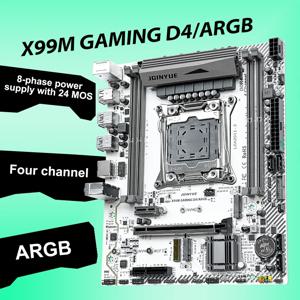 ARGB X99 게임용 컴퓨터 LGA 2011-3 XEON 마더보드 Intel E5 2620 2666 2670 2678 V3 V4 지원 DDR4 RECC NON-ECC 메모리 NVME