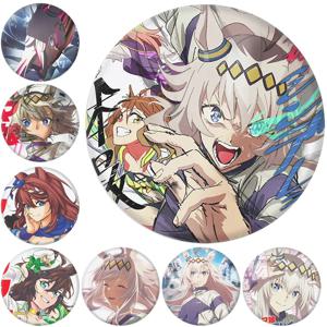 58mm Anime Umamusume: Pretty Derby 신데렐라 그레이 오구리 캡 Verno Light 코스프레 의상 배지 핀 SPTE Tinplate Brooch Prop