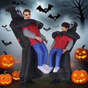 성인 풍선 Grim Reaper 운반 사람 의상 무서운 할로윈 의상 파티 코스프레 장난 공연 무대 쇼