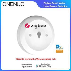 ZigBee 누수 감지기 센서 화재 방지용 홍수 누수 경보기 욕실/주방용 eWelink 앱 제어 필요 Zigbee 허브