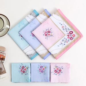 숙녀 순수 코튼 인쇄 손수건 부드럽고 편안한 얇은 손수건 흡수성 닦아 땀 핸드 타월 스퀘어 타월 43cm