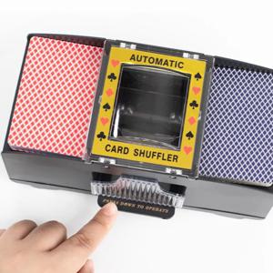 자동 포커 카드 셔플러 보드 게임 배터리 작동 카드 셔플러 2덱 자동 핸드 크랭크 홈 카드 게임
