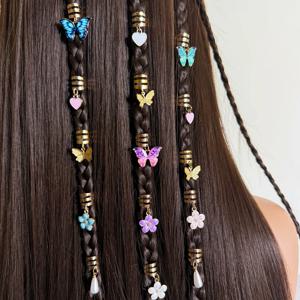 베스트셀러 드레드락 헤어밴드 펜던트, 나비 하트 헤어링은 패셔너블하고 귀엽습니다.