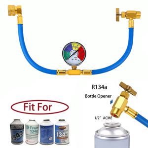 R134A A/C 냉매 가스 충전 호스(압력 게이지 포함) 자동차 에어컨 냉동 고무 충전 호스