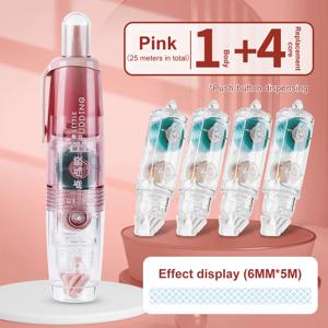 12 개/대 투명 도트 디스펜스 양면 테이프 교체 가능한 리필 핸드북 도트 접착제 편지지 학교 사무용품