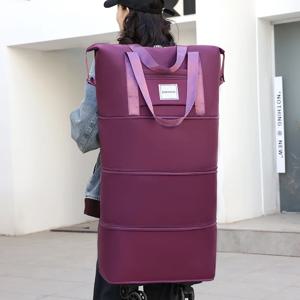 대용량 여행 가방 캐주얼 핸드백 2024 새로운 트렌드 INS 심플 체크인 백 소프트 핸들 백팩 스타일 옥스포드 천 소재