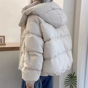 2025 신상 겨울 여성용 푸퍼 패딩 점퍼, 따뜻한 파카, 솔리드 롱 슬리브 캐주얼 코튼 패딩 후드 스노우웨어 코트