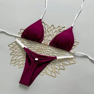 마이크로 비키니 2026 푸쉬업 여성 수영복 섹시한 수영복 브라질리언 비키니 세트 끈 비키니 솔리드 수영복 여름 비치웨어