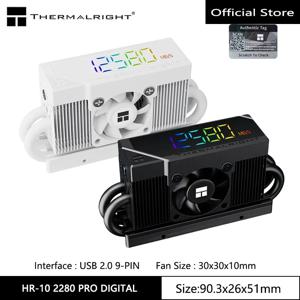 Thermalright HR-10 2280 PRO DIGITAL M.2SSD 솔리드 스테이트 드라이브 디지털 디스플레이 방열판, 4X5mm 히트 파이프/3cm 팬/지원 PCI-E5.0