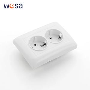 흰색 벽 매립형 AC 250V 난연성 클래식 페인트 플라스틱 전기 콘센트 (접지 전원 소켓 플러그 포함) 250V