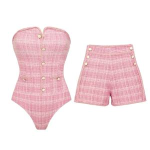 높은 허리 여성 섹시한 Strapless 수영복과 반바지 여름 여성 비키니 세트 비치 수영복 여성 Biquini 수영복