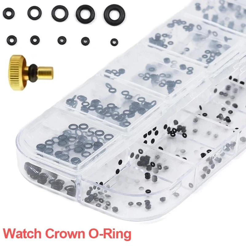 새로운 미니 고무 와셔 O-링 시계 크라운 방수 시계 물개 시계 크라운 가스켓 시계 수리 도구 시계 제조 도구