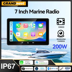 7인치 MP5 해양 보트 라디오 무선 카플레이 안드로이드 오토 방수 IP67 블루투스 FM AM AUX 보트 ATV UTV 요트 골프 카트용