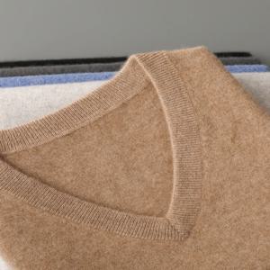 남성용 V넥 순수 울 조끼 가을 겨울 민소매 풀오버 스웨터 100% 메리노 울 니트웨어 베이직 스마트 캐주얼 베스트 탑