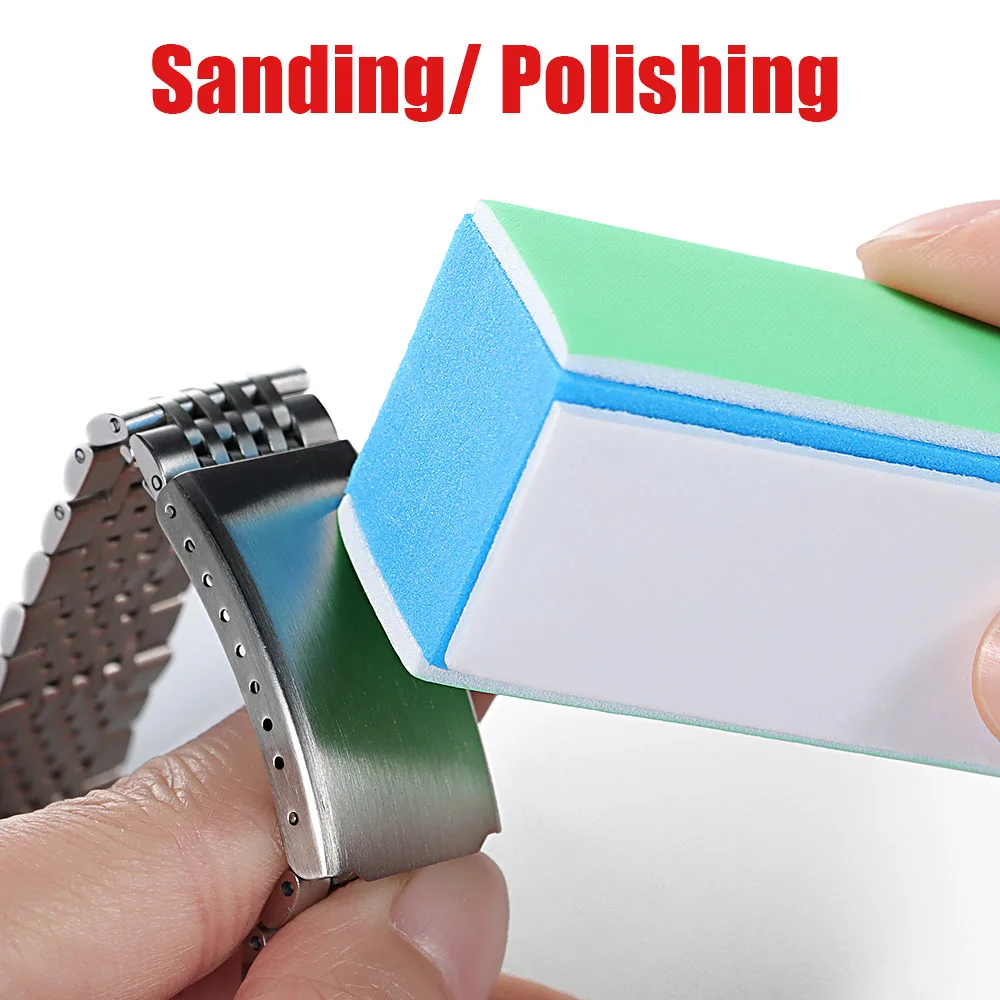 1/2/4개 시계 클리너 막대 4면 연마 파일 샌딩 블록 손목시계 부품 청소 연마 도구 막대 시계 제작자용