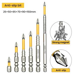 미끄럼 방지 PH2 마그네틱 배치 헤드 크로스 스크루 드라이버 경도 드릴 비트 스크류 드라이버 핸드 툴 25/50/65/70/90/150mm