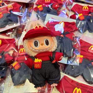 라부부 인형 미니 옷 패스트푸드 작업복 세트 햄버거 콜라 감자튀김 M 스타일 코스프레 의상 인형의 집 액세서리 151 17cm