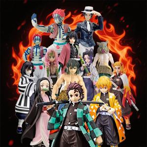 귀멸의 칼날 애니메이션 액션 피규어 - 카마도 탄지로와 아가츠마 젠이츠, 네즈코 PVC 모델 장난감 귀멸의 칼날 전사들