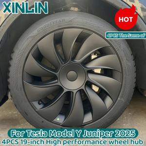 테슬라 모델 Y 주니퍼 2025 19인치 퍼포먼스 교체용 휠 커버 자동차 허브 캡 풀 림 액세서리 4개