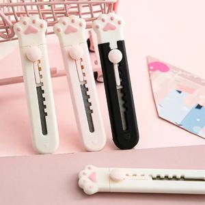 미니 귀여운 고양이 발 모양 다용도 칼 사랑스러운 고양이 발 모양 카와이 오픈 박스 커터 편지 봉투 오프너 메일 나이프 학교 사무용품