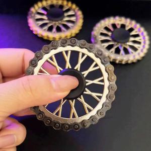 금속 플라이휠 자이로 체인 핑거팁 자이로 스프로킷 피젯 토이 스트레스 해소 피젯 스피너 손가락 운동 장난감 크리스마스 선물