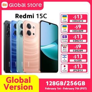 샤오미 레드미 15C 글로벌 버전 스마트폰 50MP 메인 카메라 120Hz 6.9인치 도트 드롭 디스플레이 33W 충전 미디어텍 헬리오 G81-울트라