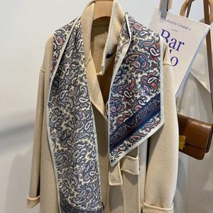 2025 뉴 레트로 이중 레이어 양면 다용도 실크 스카프 여성용 얇은 롱 패셔너블 스카프 자외선 차단 숄 여성용