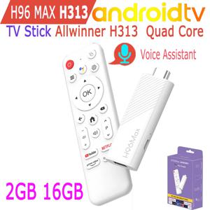 H96 Max H313 안드로이드 TV 스틱 올위너 쿼드 코어 4K 와이파이6 블루투스 음성 어시스턴트 리모컨 게임 미디어 플레이어 스마트 TV 박스
