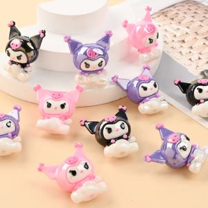 10개입 3D 산리오 테마 레진 비즈 쿠로미 모양 포커스 비즈 DIY 아기 젖꼭지 체인 목걸이 팔찌 열쇠고리 장신구