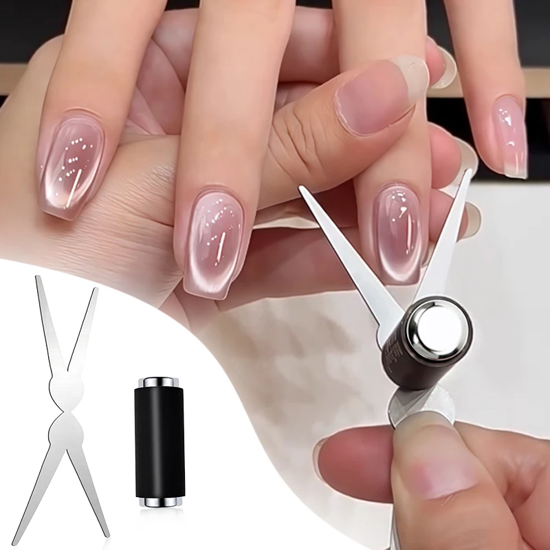 더블헤드 프렌치 네일 아트 자석 세트 3D 강력 캣아이 자석 네일 아트 젤 폴리쉬 DIY V자형 효과 매니큐어 자석 도구