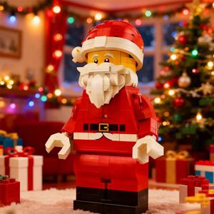 2025년 신제품 업스케일드 산타 미니피규어 40820 미니피규어 페스티벌 한정판 확대 버전 남녀 공용 블록 크리스마스 선물