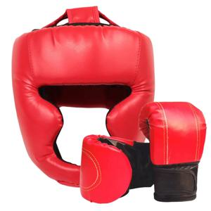 성인용 PU 가죽 복싱 헬멧 및 글러브 태권도 헤드기어 무에타이 헤드기어, 산다 훈련 헬멧 보호 장비