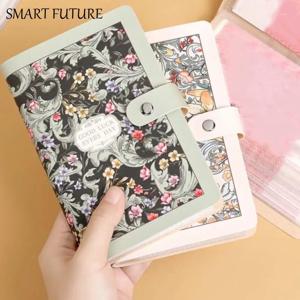 A6 버튼 노트북, 돈 꽃 프린트 일일 계획 현금 예산 장부 학업 주간 일정 시간 관리자