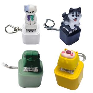 개구리 소리 피젯 토이 키체인 컬러풀 라이트 충전식 키체인 LED 재미있는 동물 소리 버튼 장난감 스트레스 해소