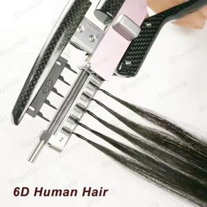 6D 헤어 익스텐션 인모 레미 마이크로 타이니 스트레이트 6D 2세대 익스텐션 인비저블 마이크로 비즈 리얼 내추럴 헤어피스