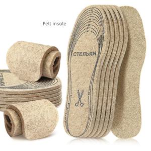 양모 펠트 깔창 남녀공용 따뜻한 충격흡수 깔창 신발 패드 인레그졸렌 헤렌 플랜티야스 아데시바스 파라 자파토스